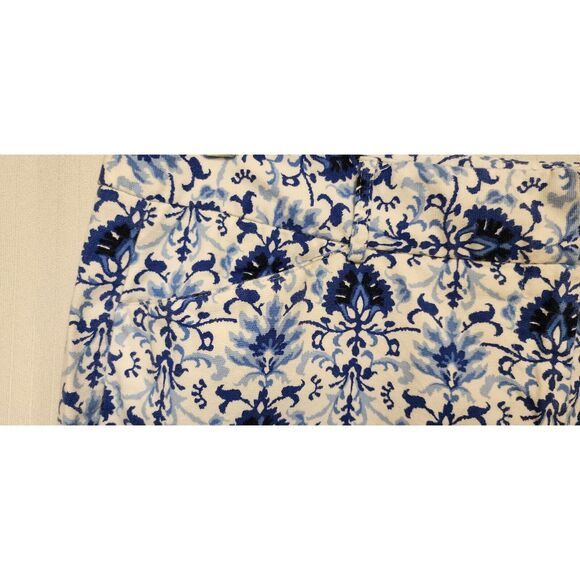 Talbots Stretch Vintage 90’s Floral Blue & White Capri Pants Size 12 - Picture 8 of 9